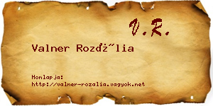 Valner Rozália névjegykártya